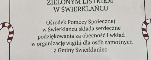 Wigilia dla osób samotnych z Gminy Świerklaniec